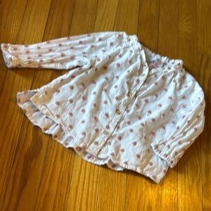 Zara Kids White and Pink Polka Dot Shirt